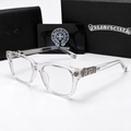 Chrome heart glasses - clear & silver badges