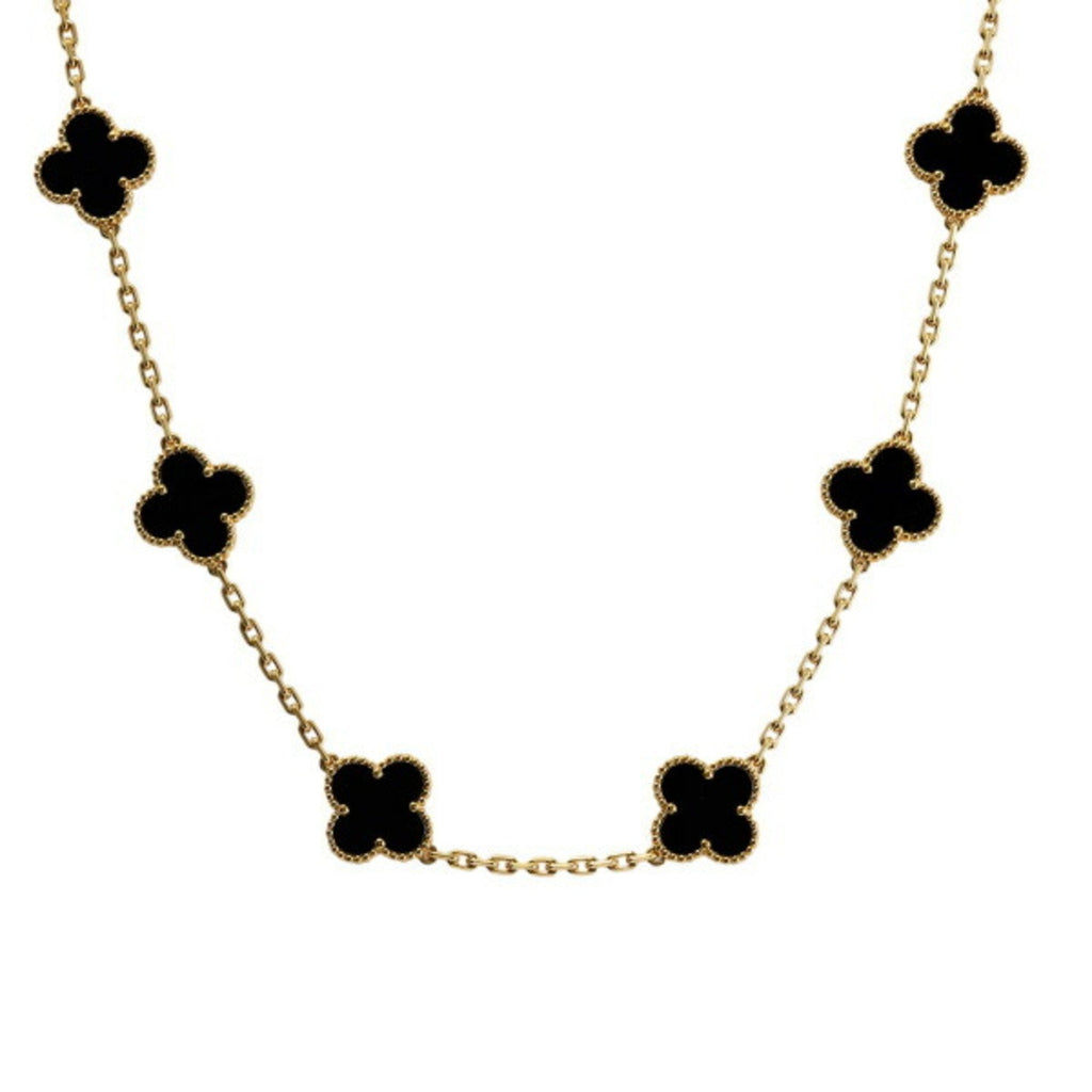 Midnight multiple Clover Stainless Steel Necklace – A Statement of Elegance