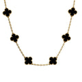 Midnight multiple Clover Stainless Steel Necklace – A Statement of Elegance
