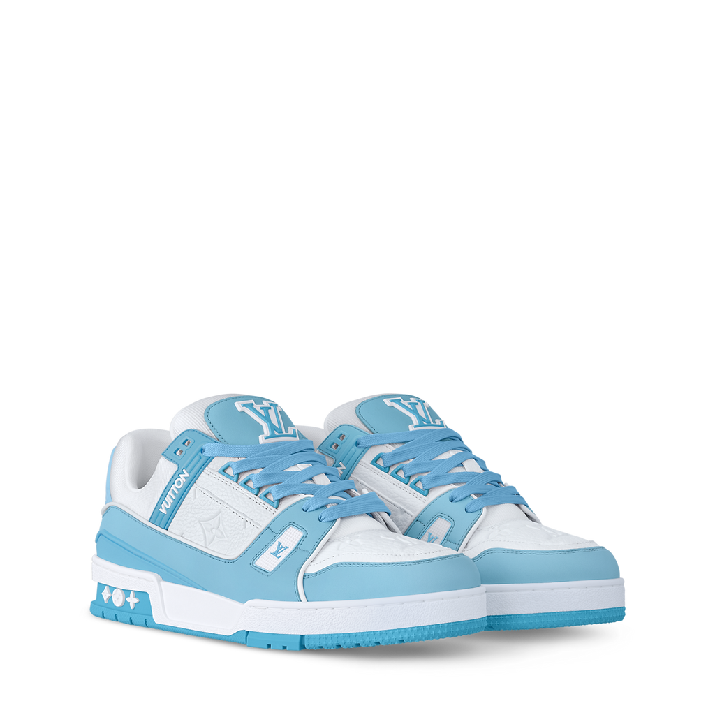 LOUIS VUITTON LV TRAINER WHITE BLUE FULLY BOXED